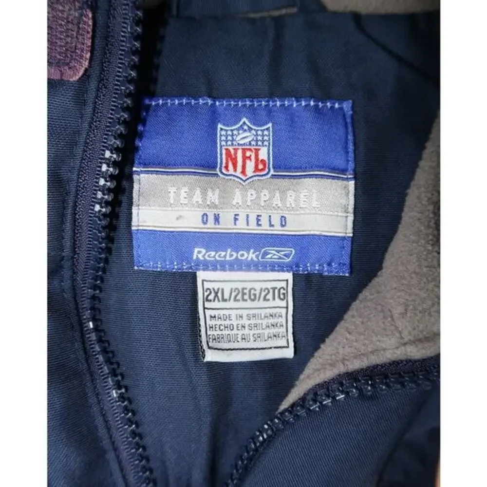 Vintage Reebok Label DALLAS COWBOYS On-Field Zippered 2XL Winter Hoodie‎ Jacket